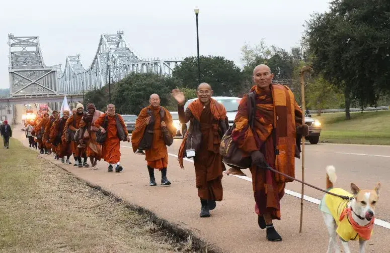 Buddhist monks walk from Texas to nation’s capital to promote